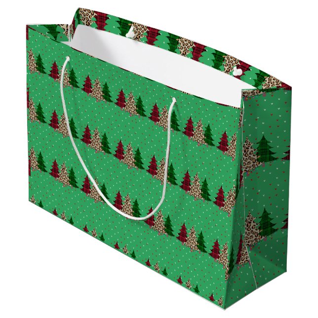 Merry Christmas Modern & Elegant  Large Gift Bag (Back Angled)
