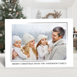 Merry Christmas Modern Elegant Minimalist Photo Holiday Card