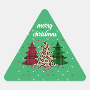 Merry Christmas Modern & Elegant  Triangle Sticker