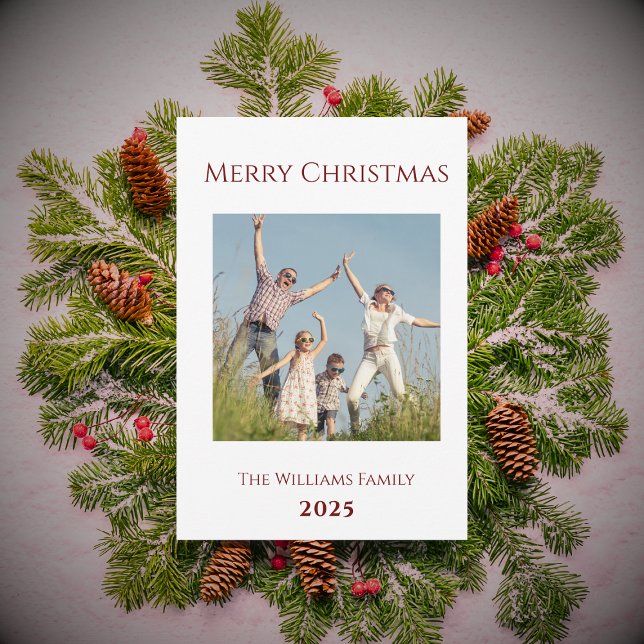 Merry Christmas Modern Family Photo Holiday Card (Creator Uploaded)
