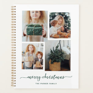 Merry Christmas   Modern Four Photo Collage Planner