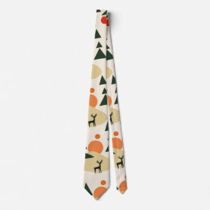 Merry Christmas Modern Geometric Christmas Trees Tie
