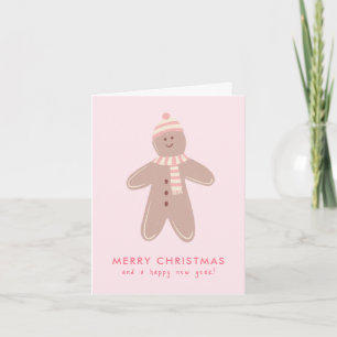 Merry Christmas Modern Gingerbread Man Holiday Card