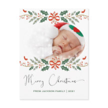 Merry Christmas Modern Hand Lettered Photo