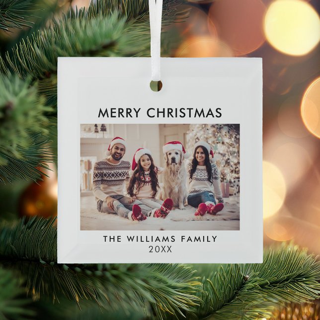 Merry Christmas Modern Holiday Glass Tree Decoration (Creator Uploaded)