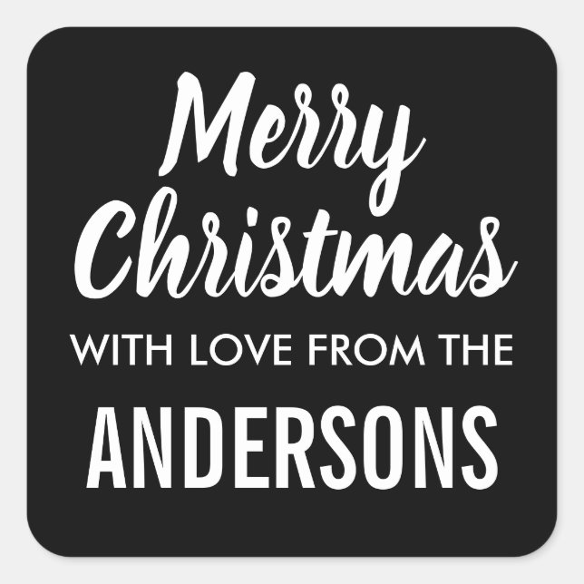 Merry christmas modern minimalist gift tag sticker (Front)