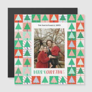 Merry Christmas Modern Patchwork Christmas Trees M