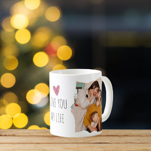 Merry Christmas Modern Photo Collage Family Gift Coffee Mug