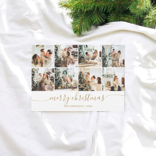 Merry Christmas Modern Photo Collage Holiday Card (Creator Uploaded)