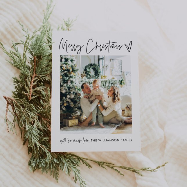 Merry Christmas Modern Photo Holiday Card Minimal (Creator Uploaded)