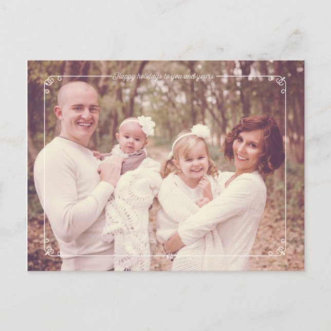 Merry Christmas Modern Photo Holiday Postcards (Front)