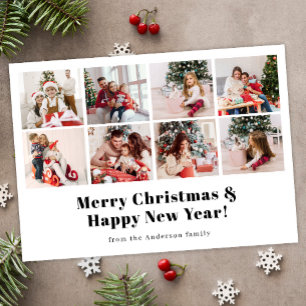 Merry Christmas Modern Photo Magnetic Holiday Card