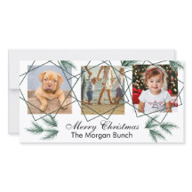 Merry Christmas Modern Pineneedle 3 Photo Collage