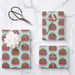 Merry Christmas Modern Pudding Illustration Wrapping Paper Sheet<br><div class="desc">Modern Christmas pudding illustrated Christmas wrapping paper sheets.  Matching items available.  Original art from artists own illustrations. Please use the message me button below for help with further customisation and special requests.  © Zoe Chapman Design</div>