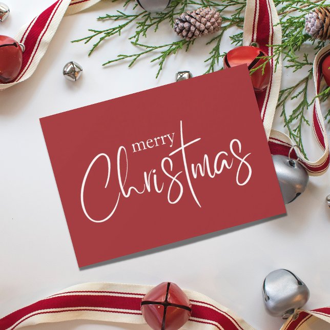 Merry Christmas Modern Red Holiday Card (Creator Uploaded)