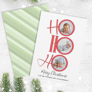 Merry Christmas Modern Santa Cute Typography Holiday Card