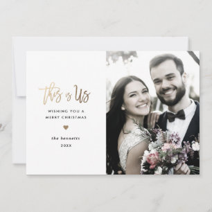 Merry Christmas Modern Script Photo Card