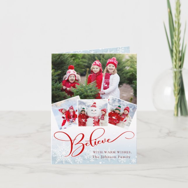 Merry Christmas Modern Script PHOTO Greeting Holiday Card (Front)