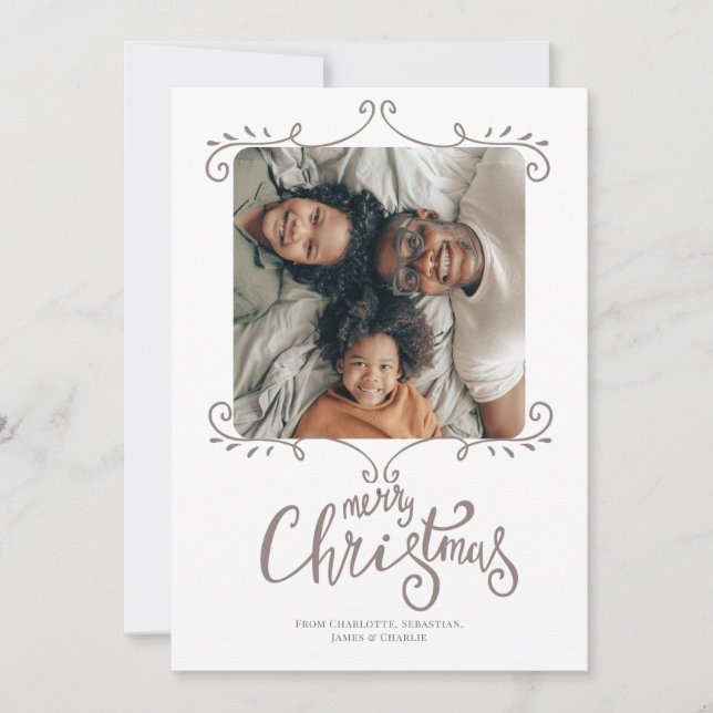 Merry Christmas Modern Simple Photo Card (Front)