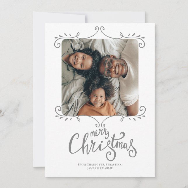 Merry Christmas Modern Simple Photo Card (Front)
