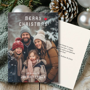 Merry Christmas! Modern, simple photo Christmas Holiday Card