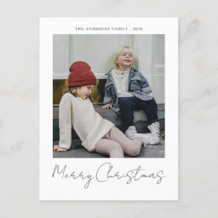Merry Christmas modern simple photo Holiday Postcard