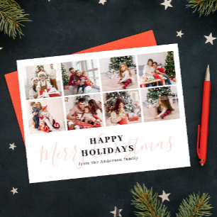 Merry Christmas modern simple photo  Holiday Postcard