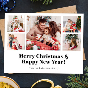 Merry Christmas modern simple photo  Holiday Postcard