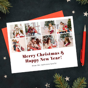 Merry Christmas modern simple photo Holiday Postcard
