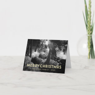 Merry Christmas Modern Simple Typography Holiday Card