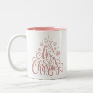 Merry Christmas Modern Two-Tone Coffee Mug