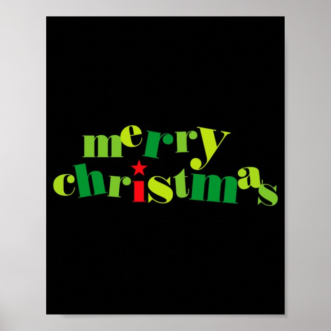 Merry Christmas Modern Tygraphy _1  Poster (Front)
