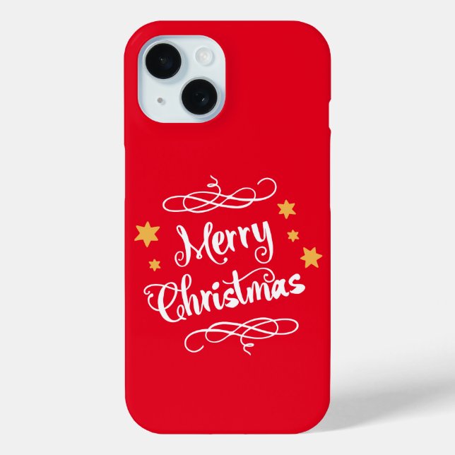 Merry Christmas Modern Typography Case-Mate iPhone Case (Back)