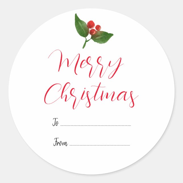 Merry Christmas Modern Typography | Gift Tag (Front)