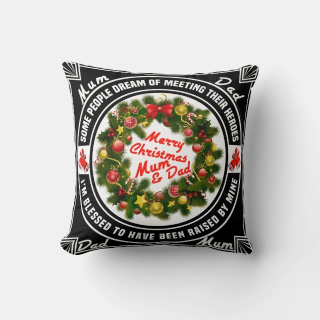 Merry Christmas Mom and Dad Cushion (Front)
