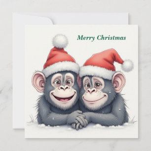 Merry Christmas Monkeys holiday card