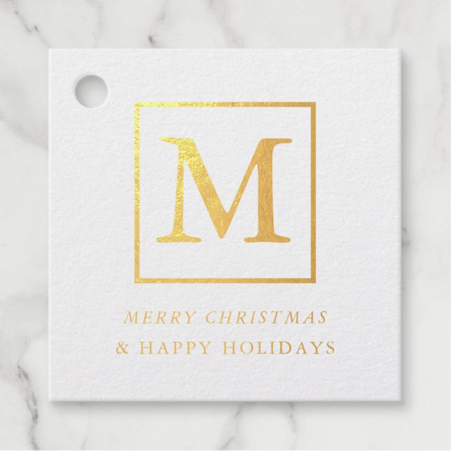Merry Christmas Monogram Favour Tags (Front)