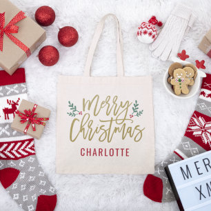 Merry Christmas | Monogram Tote Bag