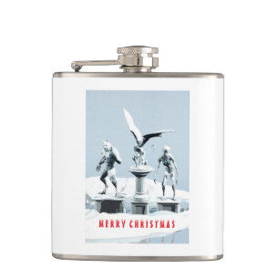 Merry Christmas. Monster ice sculptures Hip Flask