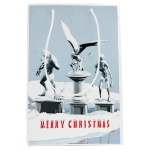 Merry Christmas. Monster ice sculptures Medium Gift Bag