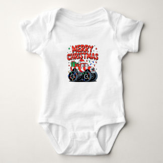 Merry Christmas Monster Truck Lights Presents Baby Bodysuit