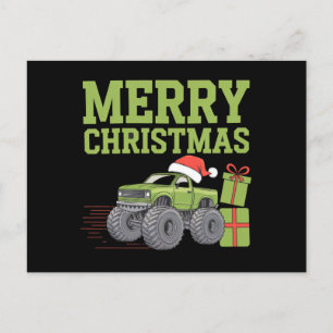 Merry Christmas Monster Truck Toddler Boys Xmas Postcard