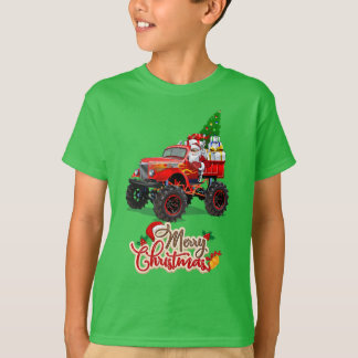 Merry Christmas Monster Truck Toddler Boys Xmas  T-Shirt
