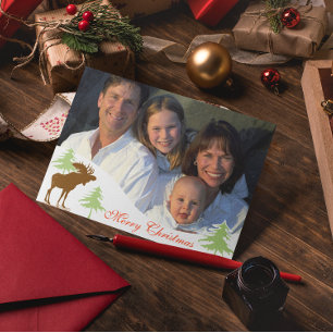 Merry Christmas Moose 3 Pines Holiday Card