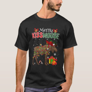 Merry Christmas Moose Costume Cute Santa Moose Xma T-Shirt