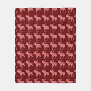 MERRY CHRISTMAS MOOSE FLEECE BLANKET
