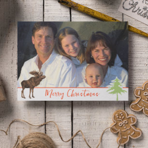 Merry Christmas Moose Holiday Card