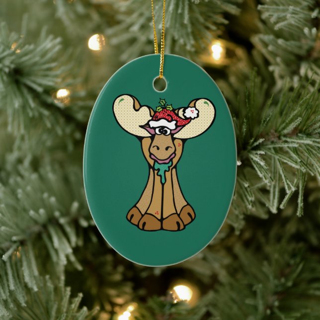 Merry Christmas Moose Ornament (Tree)