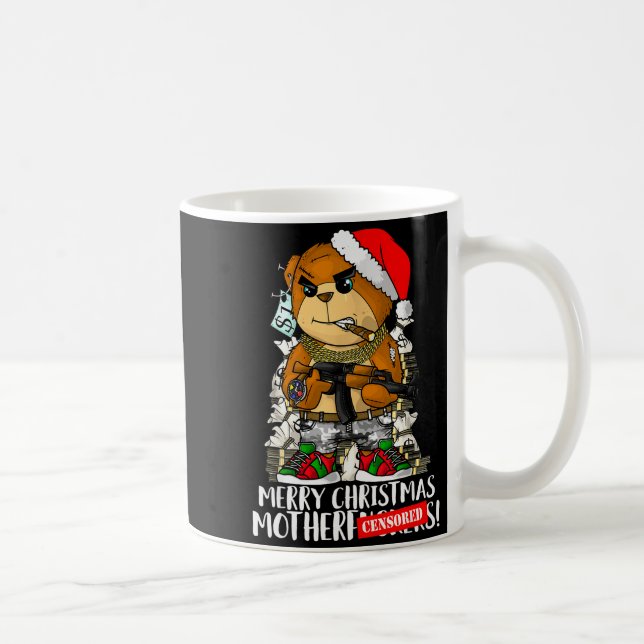 Merry Christmas Motherfker! Hip Hop Teddy Bear Xma Coffee Mug (Right)
