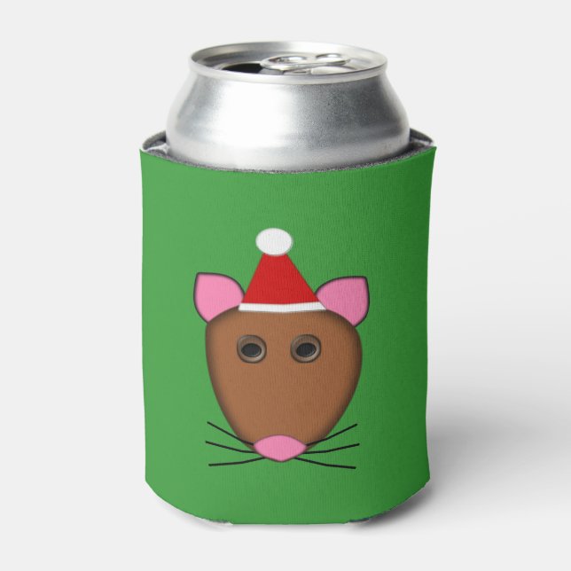 Merry Christmas Mouse Can Cooler (Can Front)